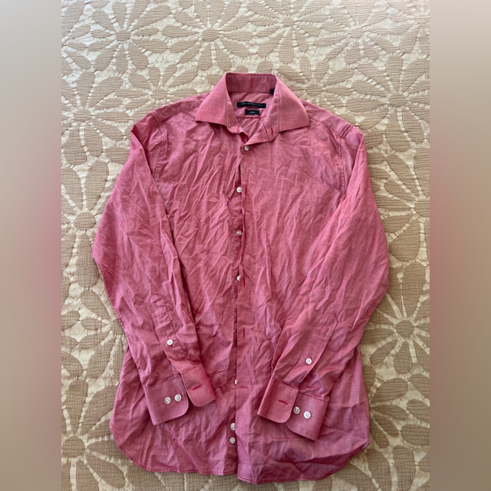 John Varvatos Men's Red  Button-Up Shirt